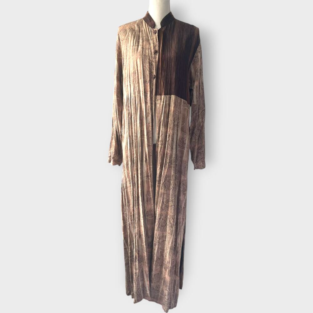 Kaliyana Overshirt Duster Patchwork Long Sleeve Lagenlook Layered Size M L